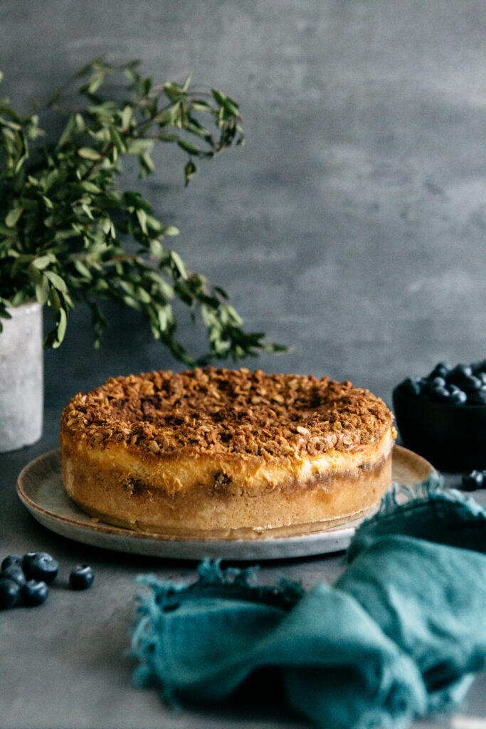 Browned Butter Blueberry Crisp Cheesecake