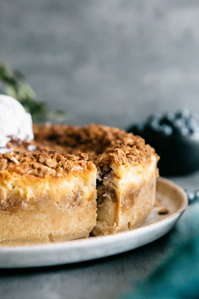 Browned Butter Blueberry Crisp Cheesecake