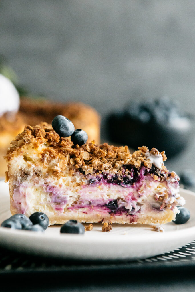 Browned Butter Blueberry Crisp Cheesecake