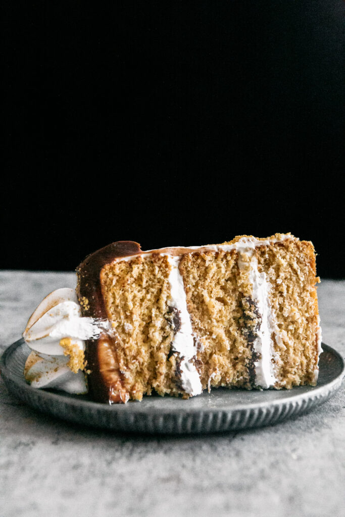 a slice of cake on a plate 