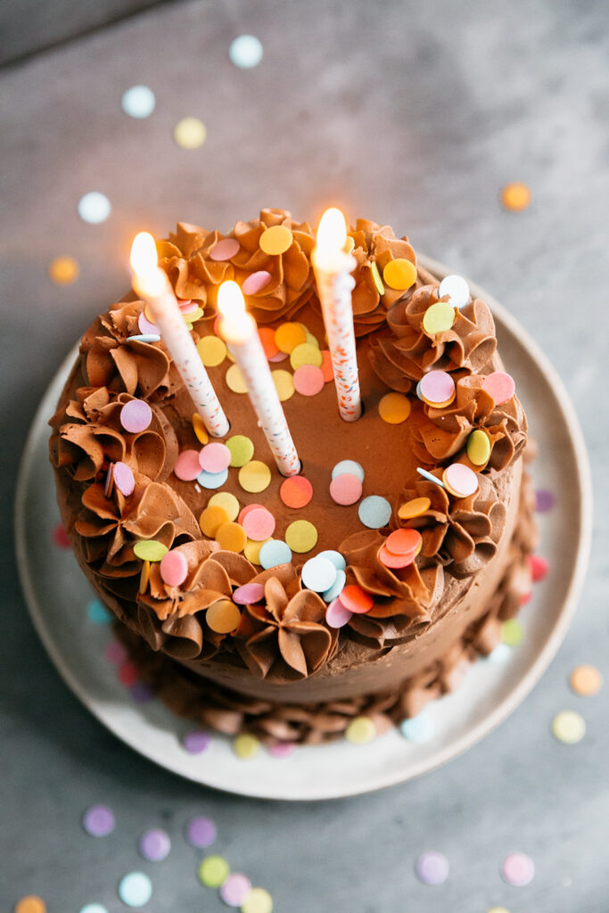 Yellow Cake with Milk Chocolate Frosting