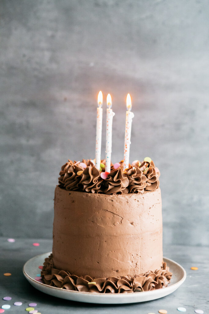 Yellow Cake with Milk Chocolate Frosting