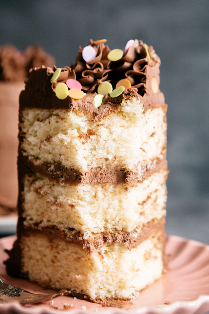 Yellow Cake with Milk Chocolate Frosting