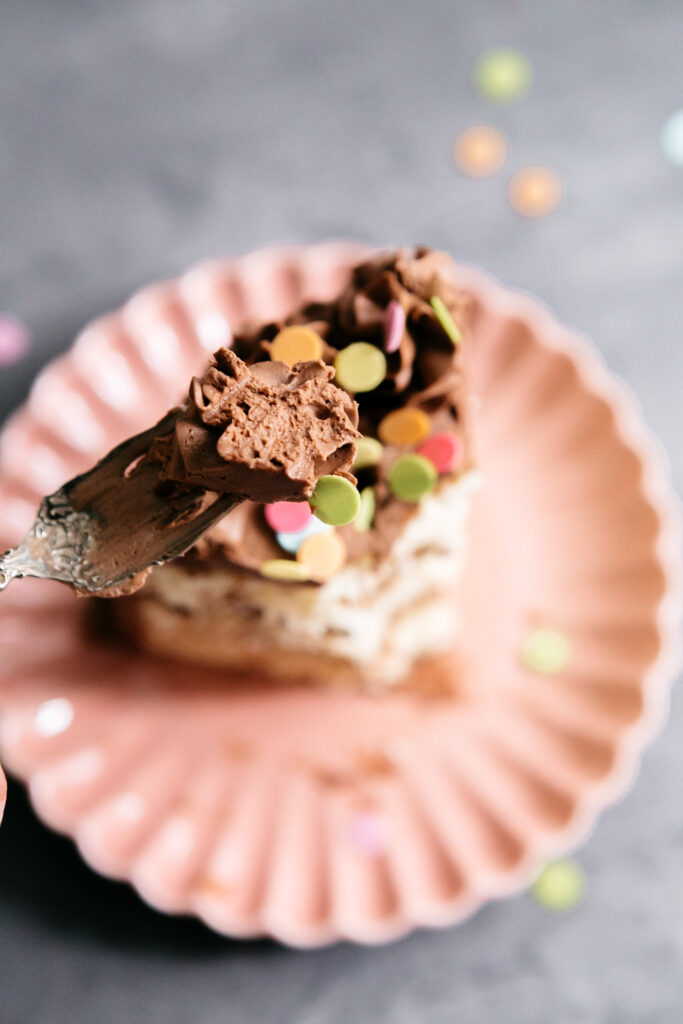 Yellow Cake with Milk Chocolate Frosting