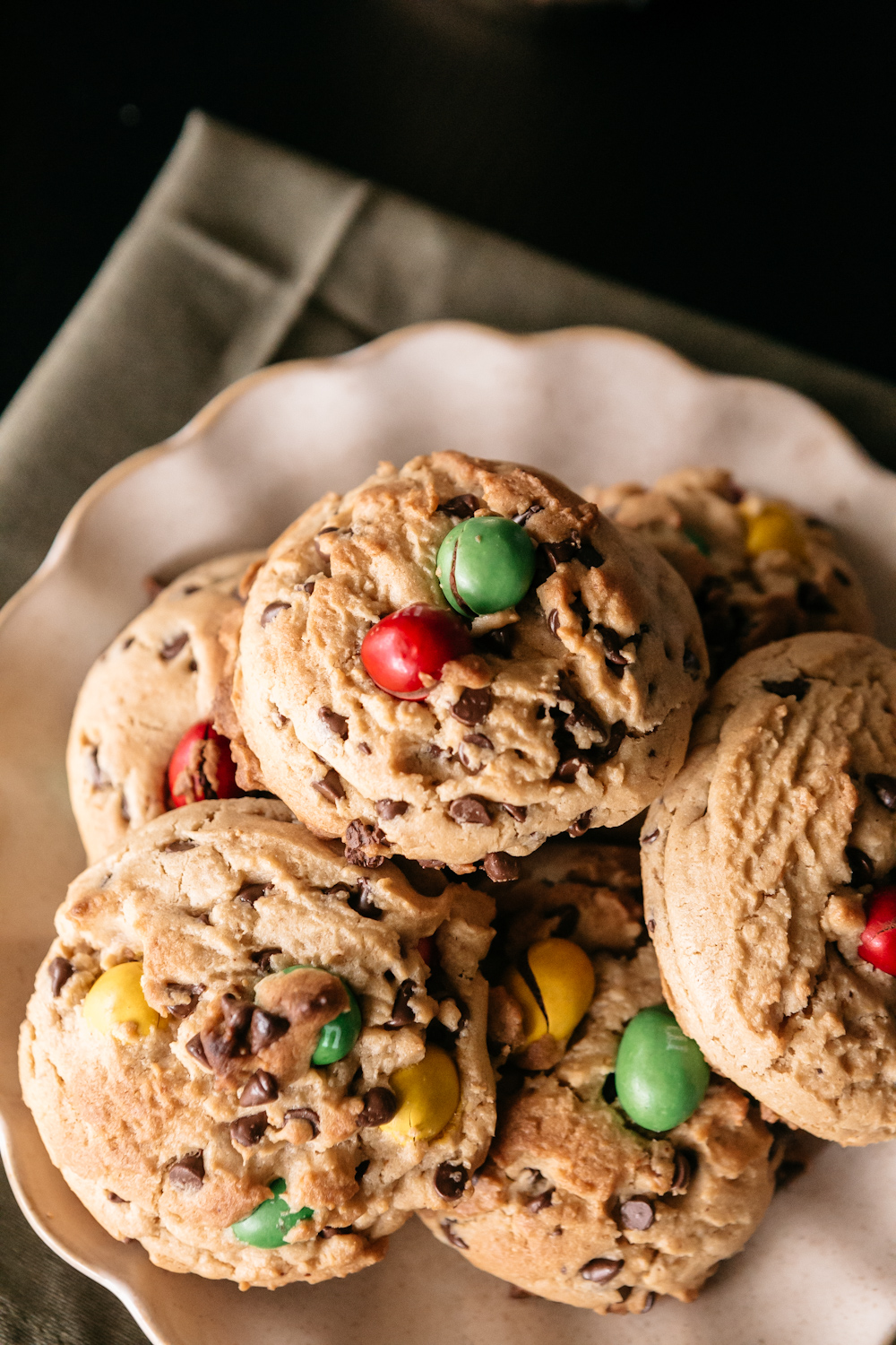 Roasted Peanut M&M Cookies - Heathers Home Bakery