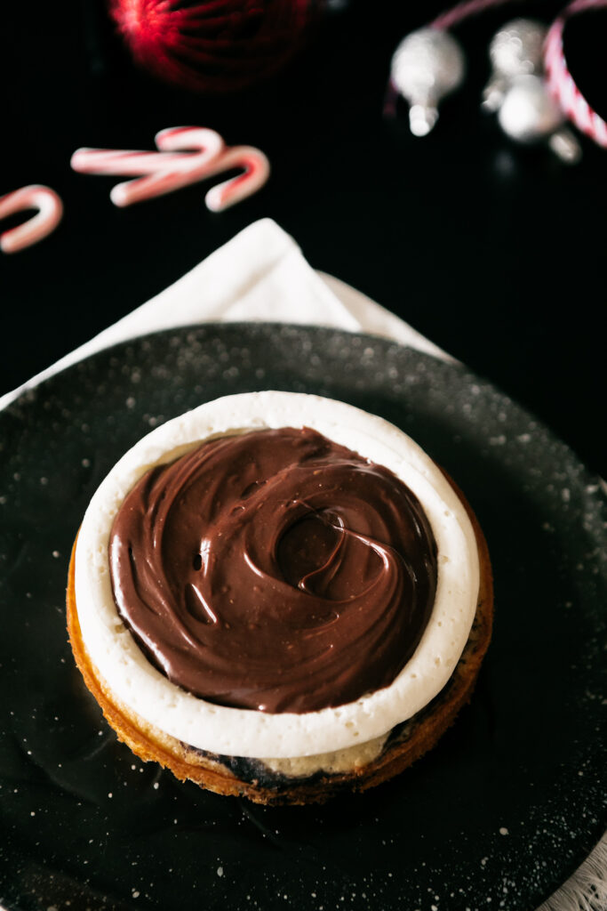 Marbled Vanilla Peppermint Chocolate Cake