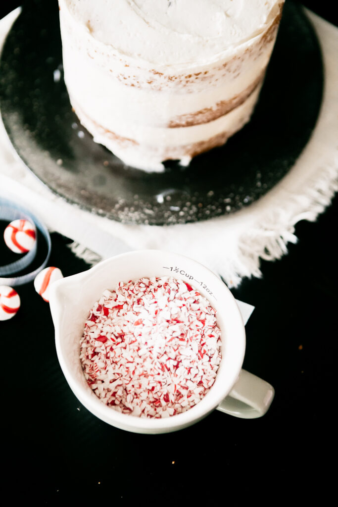 Marbled Vanilla Peppermint Chocolate Cake