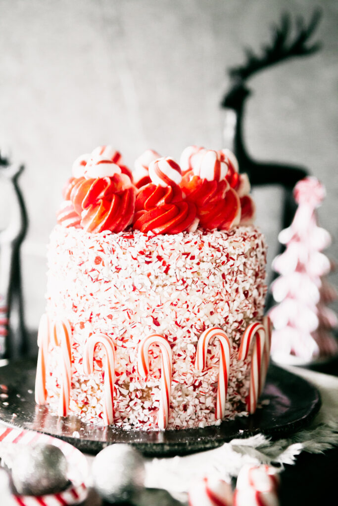 Marbled Vanilla Peppermint Chocolate Cake