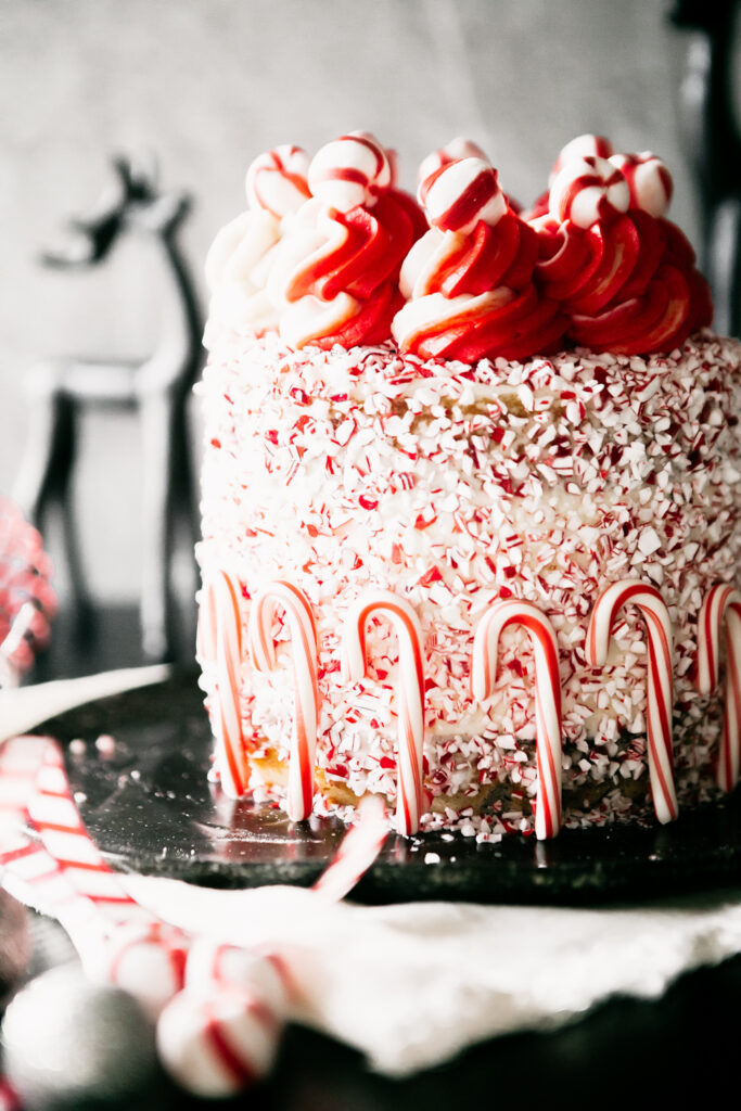 Marbled Vanilla Peppermint Chocolate Cake