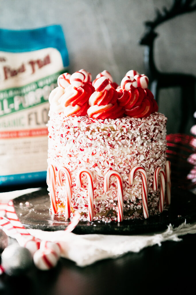 Marbled Vanilla Peppermint Chocolate Cake