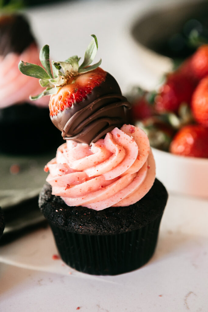 Chocolate-Covered Strawberry Cupcakes