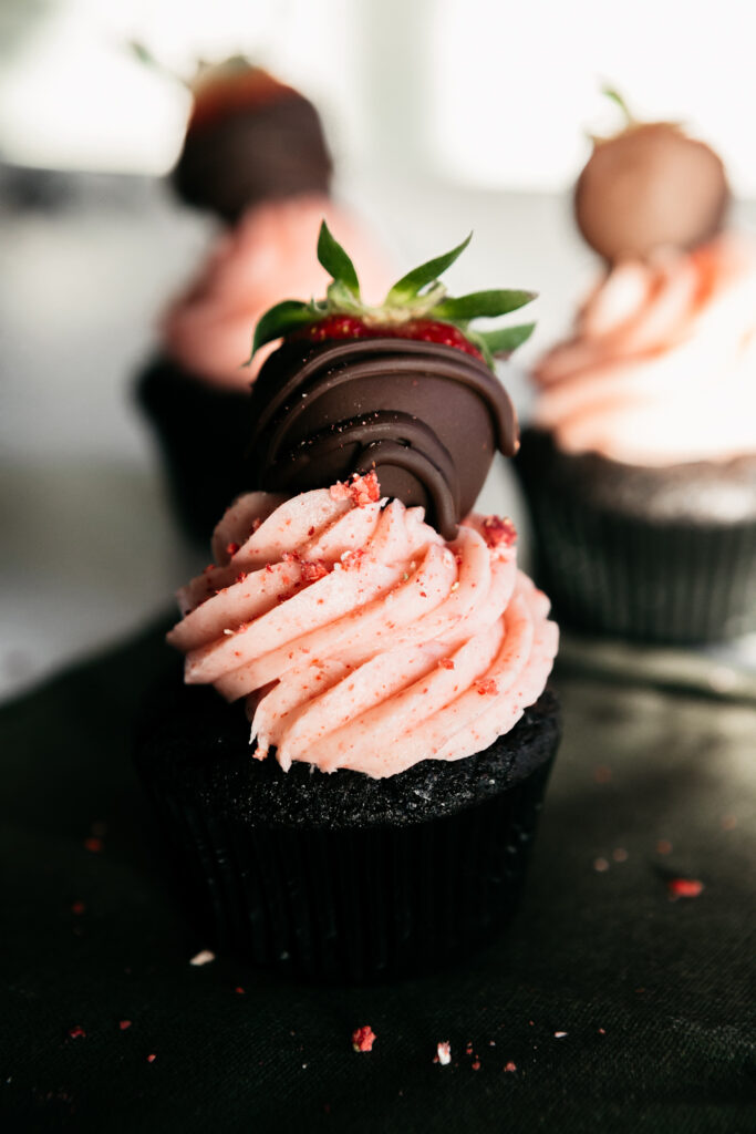 Chocolate-Covered Strawberry Cupcakes